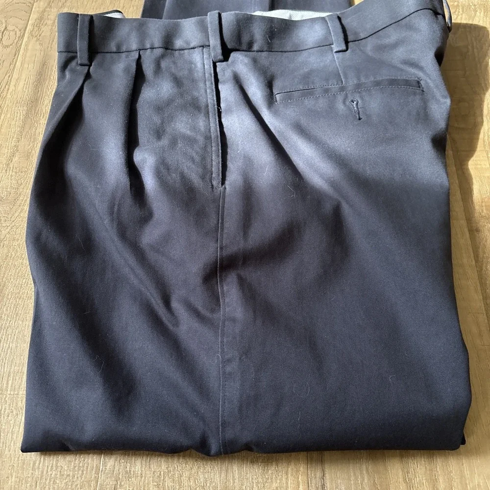 Savane Pants Mens 36x29 Navy Straight Fit Chino Expandable Waist 98% Cotton